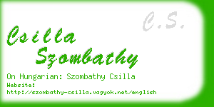 csilla szombathy business card